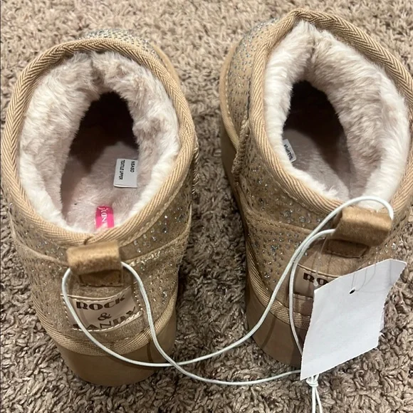 Women's Tan Platform Ankle Boots - Picture 3 of 5